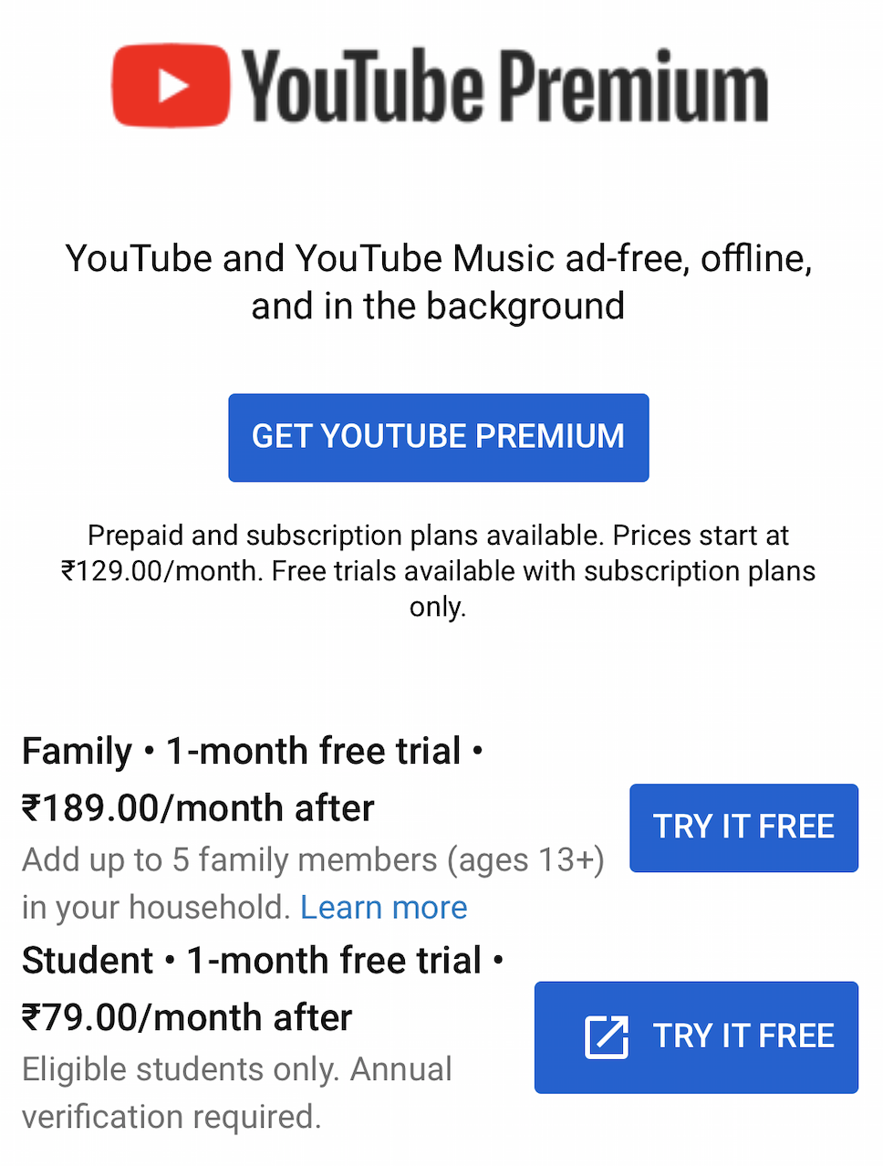 选择最有性价比的youtube Premium 订阅计划 Timeline229